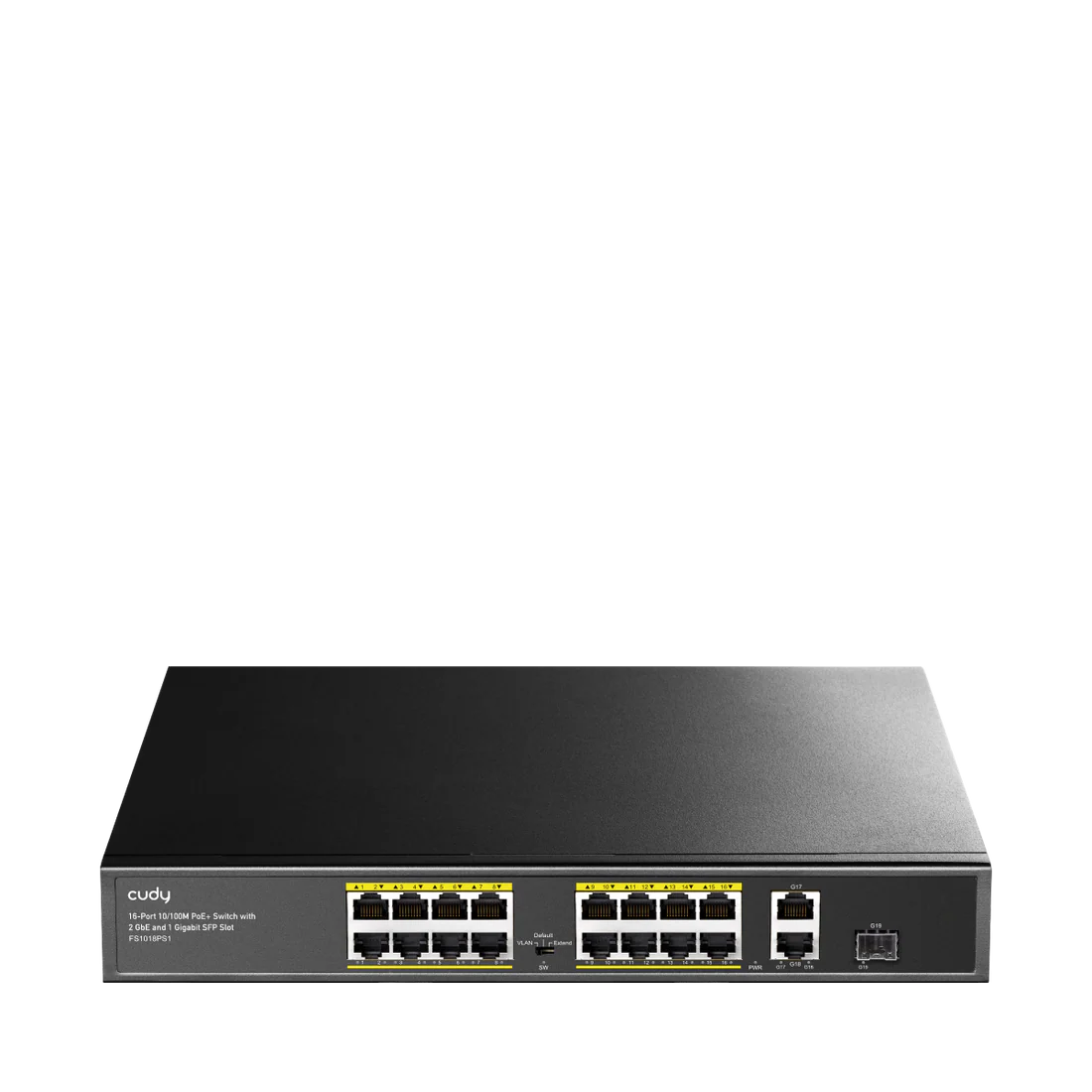 Cudy16-Port 10/100M PoE Switch with 2 Uplink /1 SFP Slot