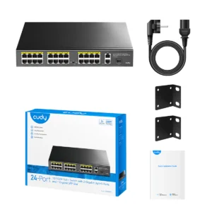 Cudy 24-Port poe switch 10/100M  with 2 GbE and 1 Gigabit SFP