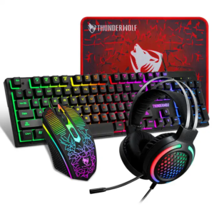 T-WOLF TF-240 Keyboard Mouse Headset Set Gaming Combo