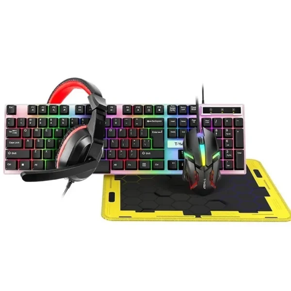 T-WOLF TF-240 Keyboard Mouse Headset Set Gaming Combo