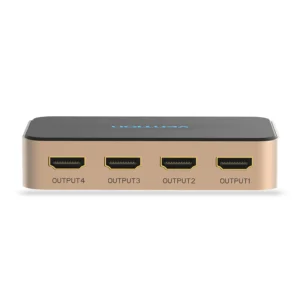 Vention 1 In 2 out HDMI splitter 4K @30Hz Gold Aluminum Alloy type