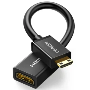 UGREEN Mini HDMI Male to HDMI Female Adapter Cable 22cm (Black)