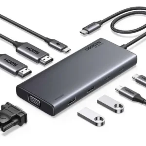 UGREEN 8 in 1 Mulltifunction Adapter USB-C to USB-A 3.2 (2port) + USB-C 3.2 (2 port) +2 4K HDMI +4K DP+ PD port Converter