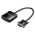 Vention VGA to HDMI Converter with Female Micro USB and Audio Port 0.15M Black Metal Type