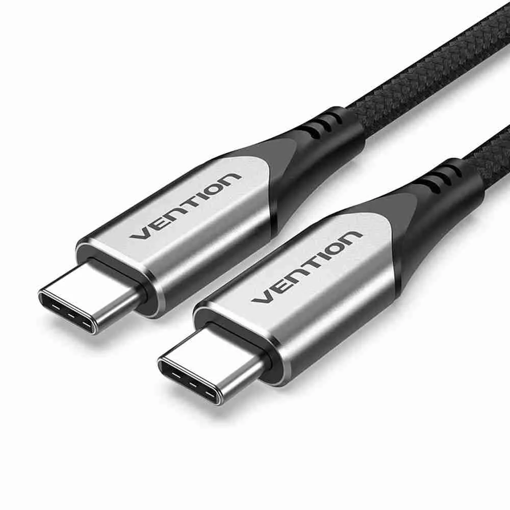 Vention Cotton Braided USB 2.0 A Male to C Male 3A Cable 1M Gray Aluminum Alloy Type