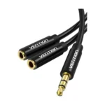 Vention 3.5mm Male to 2*3.5mm Female Stereo Splitter Cable 0.3M Black ABS Type