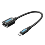 Vention USB 2.0 Mini-B Male to A Female OTG Cable 0.15M Black PVC Type
