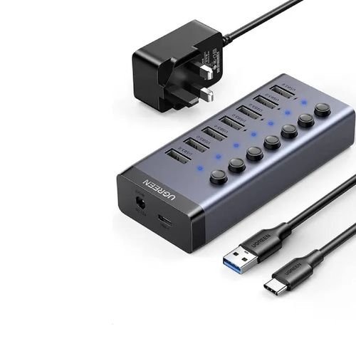 Ugreen USB 3.0 7-port Hub 12v2A(DC:5.5)Power Supply (UK)