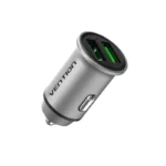 Vention Two-Port USB A+A(30+30) Car Charger Gray Mini Style Aluminium Alloy Type
