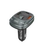Vention 3-Port USB (C+ A+A) Car Charger with FM Transmitter (30W /18W/5W) Black ABS Type