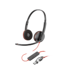 Poly Blackwire 3220 Stereo USB-C Headset +USB-C/A Adapter