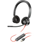 Poly Blackwire 3320 Stereo Microsoft Teams Certified USB-C Headset + USB-C/A Adapter