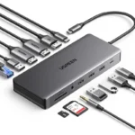 UGREEN 10-in-1 USB-C Hub, USB-C to 2 HDMI(4K@60Hz) + 2 USB-C 3.2+ USB-A3.2 + USB-A3.0+ Gigabit RJ45+ SD/TF + PD(100W)