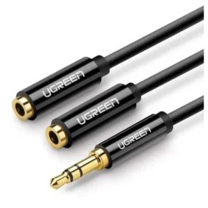 UGREEN 3.5mm Male to 2 Female Audio Cable 20cm (Black)