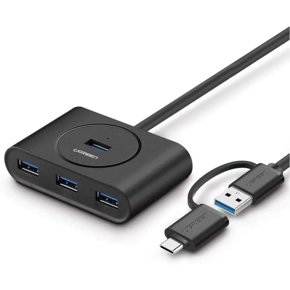 UGREEN USB 3.0 Hub with USB-C Port 1m (Black)