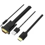 Vention Hdmi To Vga Cable With Audio Output And Usb Power Supply 1.5m Black