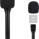 Handheld Wireless Microphone Holder with Pop Filter, Holder for DJI/Hollyland/Rode/Movo Wireless Mic