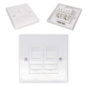 Double faceplate with modules