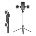 Hd Ultra Long Extended Selfie Stick H12D with Tripod & 2 Ring Light – Bluetooth, Foldable, Adjustable Selfie Stick Tripod 2 in 1 Ultra Long 1.8m Black