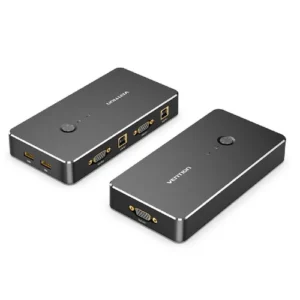 Vention 2 in 1 Out VGA KVM Switch Black Metal Type