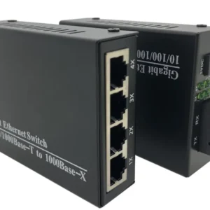 20km Fiber Optic Media Converter 10/100/1000Mbps Ethernet Switch with 4 RJ45 Ports & 1 SC Fiber Unique 4 Port Fiber Media Converter