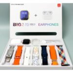 I20 Ultra Max Smart Watch Ultra 10 In1 Waterproof 7 Straps + Protective Case + Earphones Black