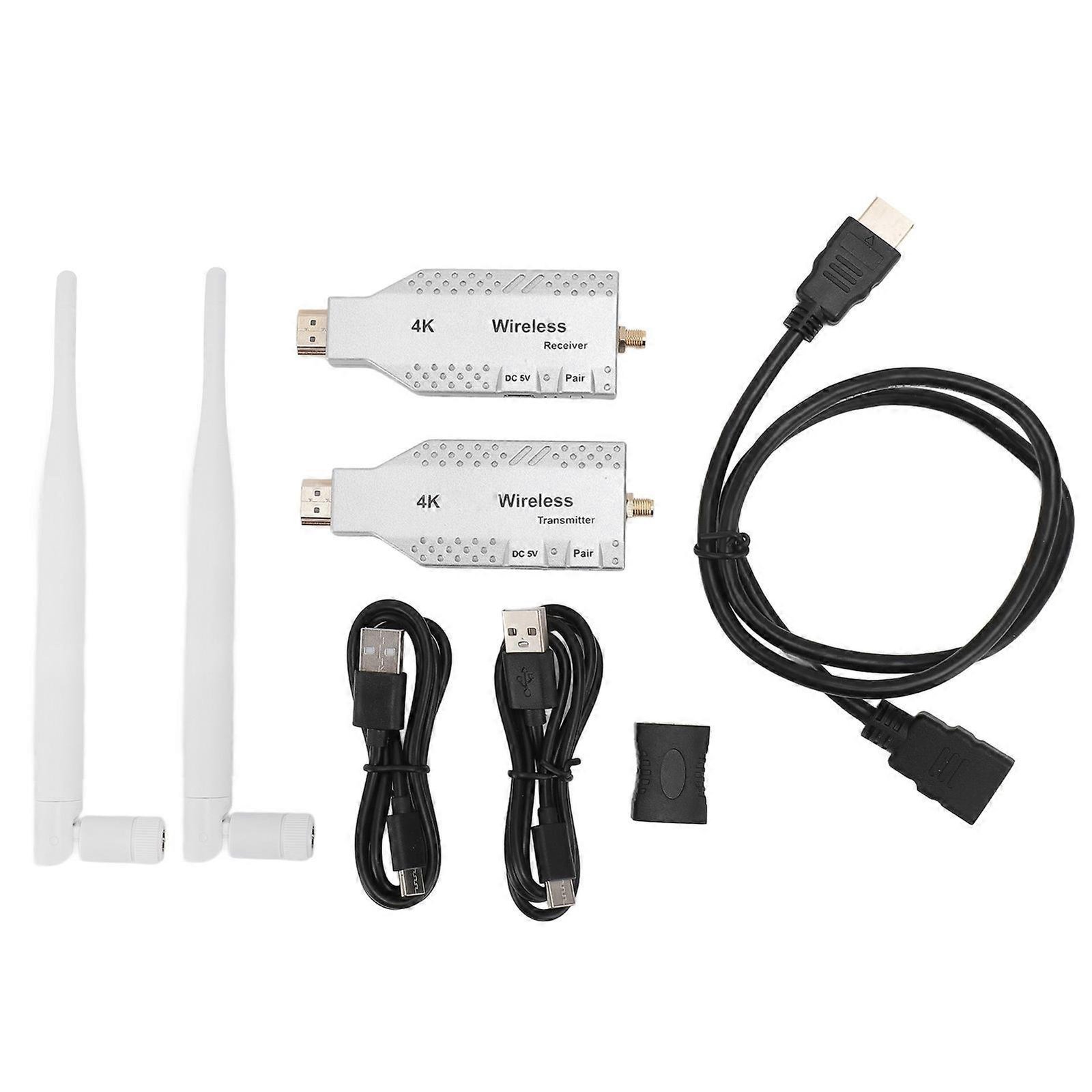 4K Wireless HDMI Transmitter and Receiver, 50m 164ft Wireless HDMI Extender Kit Plug and Play .