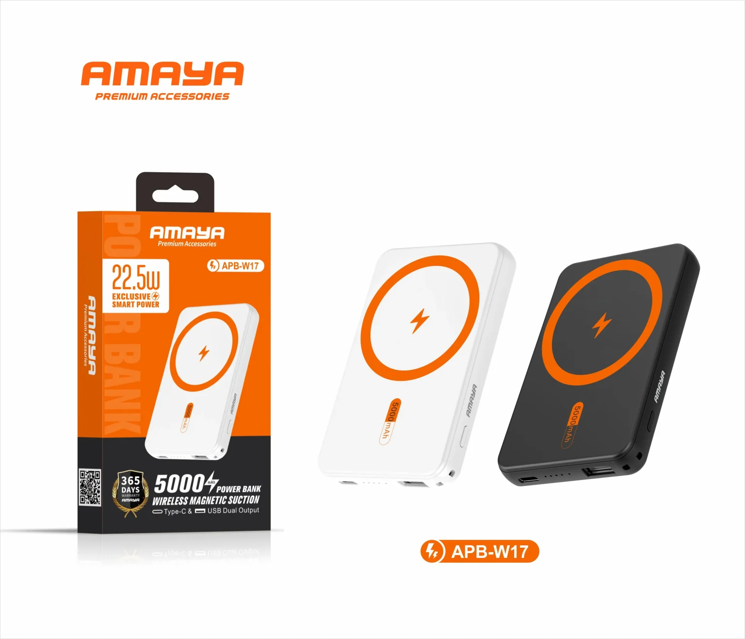 Amaya APB-W17 wireless magnetic power bank 5000mah ultra-thin 22.5W super fast charging