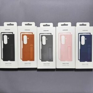 Samsung Galaxy Z Fold 7 Case Genuine official Leather With stand Case Hinge Protection Screen Protector Skin Felling- Durable Shockproof Protective Phone Cover/case - Black