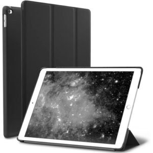 iPad 6 9.7 inch Case/cover for 6th Gen(2018), Black ,Slim Fit, Smart Rubber Coated ,Folio Case, Hard Shell Cover, Light-Weight Auto Wake/Sleep