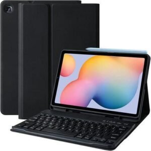 Keyboard Case for Samsung Galaxy Tab S6 Lite 10.4 Inch 2022/2020, Galaxy Tab S6 Lite SM-P610/P613/P615/P619 Tablet Cover Case with Detachable Wireless Keyboard S Pen Holder, Black