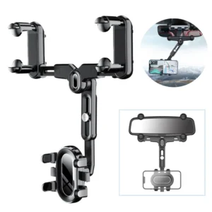 360 Degree Rotation Car Rearview Mirror Mobile Phone Holder