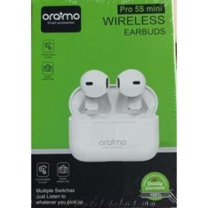 Oraimo Pro 5S Mini Wireless Bluetooth Earbuds, Deep Bass Stereo Sound, Noise Cancellation, Long Battery Life, Fast Charging, Compact Comfortable Design for Sports, Work, Travel, and Calls
