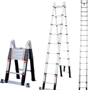 3.3Mtr by 3.3Mtr Double Telescopic Aluminium Ladder