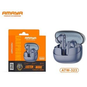 Amaya Premium Deep Bass Earbuds ATW-323 Bluetooth 5.3 Wireless Comfort-Fit In-Ear Design with Fast Charging Case