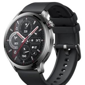 Telzeal AMOLED T5 Waterproof Smart Watch With Large Screen AMOLED Display Smart Features 3 Pair Straps and Charging Cable Designed for Mens and Boys (Black)