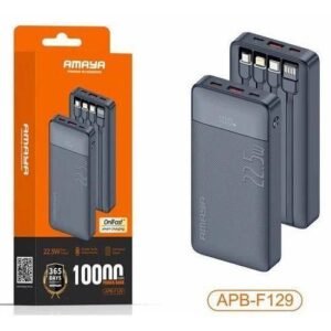 Amaya 10,000mAh 22.5W power bank with 4 built in cables APB-F129 - Black