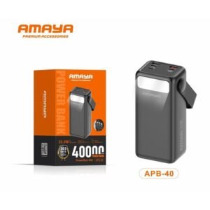 Amaya PowerBox 400 APB-40 40,000mAh 22.5W PD Fast Charging Powerbank - Black
