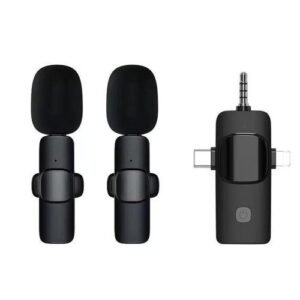 K15 3-in-1 Dual Wireless Microphone for iPhone, Type C Phones and Camera