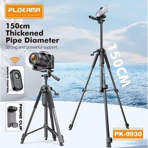 PLOKAMA PK 9930 Tripod 1.5M for Camera Camcorder Stand for Photography, Compatible with Mobile Phones and Cameras - Image 4