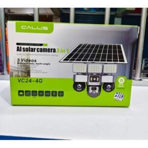 CALUS vc24 4G PTZ CCTV SOLAR Camera, WATERPROOF, full color night vision, bidirectional speech, 360 pan tilt, HD video recording, alarm push, cloud storage, sd card storage,3 VIDEOS MULTIPLE LENS.