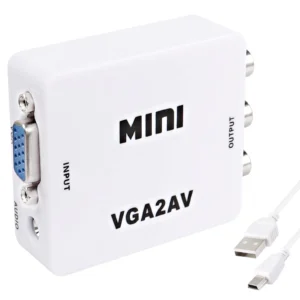 VGA to AV RCA Composite Converter - HD 1080P Video & Audio Cable